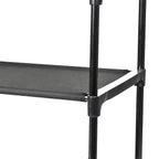 4 Shelf Closet Storage Organizer for Clothes with 2 Fabric Bins, Black, Metal Frame